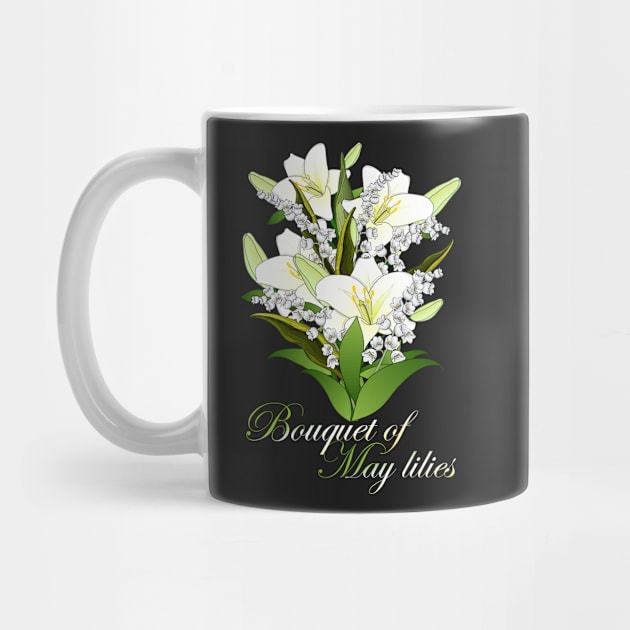 Bouquet of May lilies-Lilies Madonna and lilies of Valley-Spring flowers by KrasiStaleva